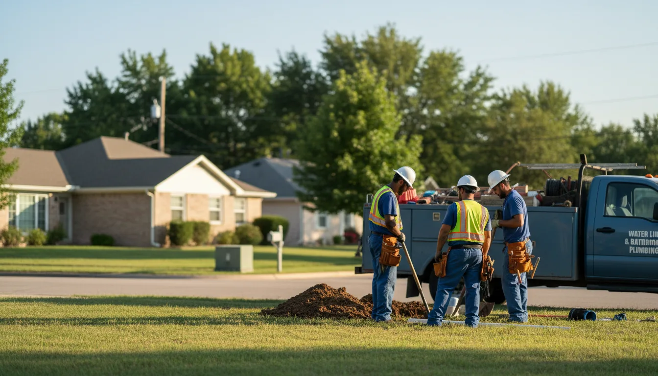 Residential water line and bathroom plumbing service in Scott, AR